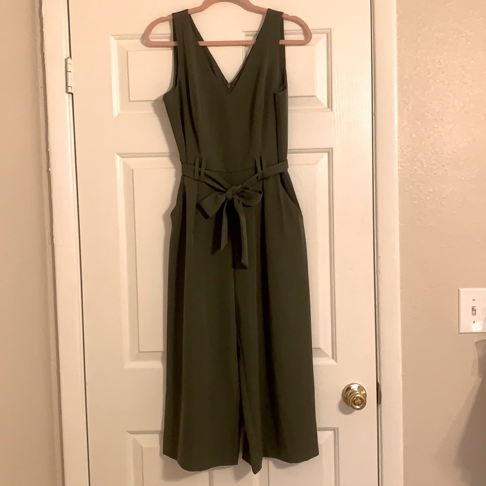 Hunter Green Petite capri Length Romper